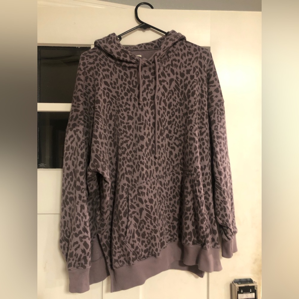 American Eagle purple leopard hoodie